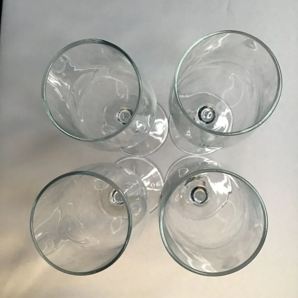 Clear Glass Champagne Flute with long slender stem (Set of 4)